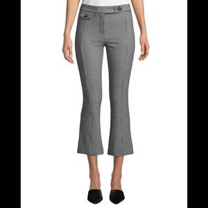 DEREK LAM 10 CROSBY Cropped Gingham Flare Trousers,size 2